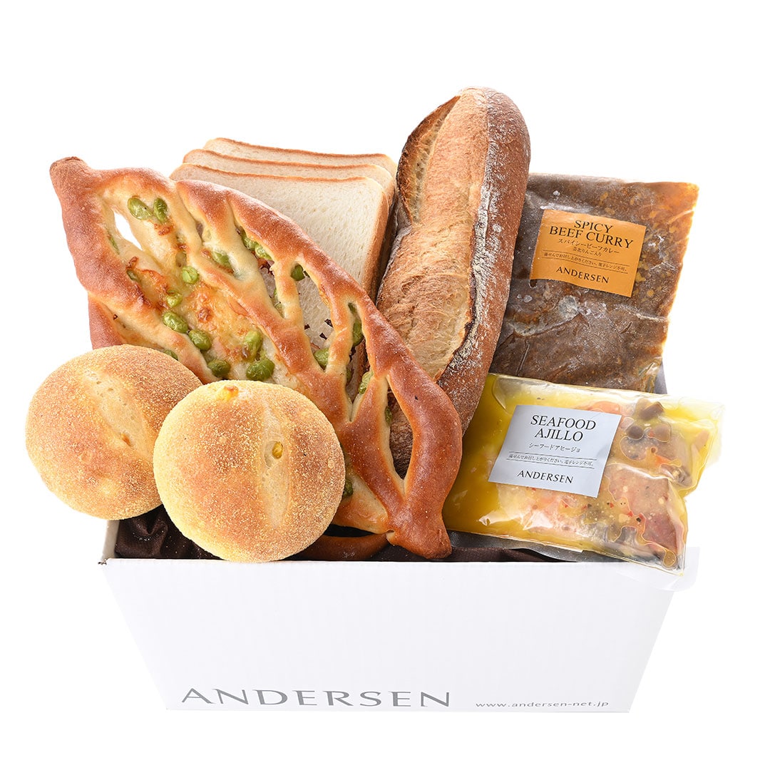 送料込】夏のパンセット（カレー＆アヒージョ） *: パン アンデルセンのパン通販サイト／パンの通信販売、ギフトのショッピングはアンデルセンネット