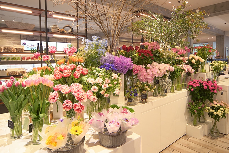 フラワーショップの花々